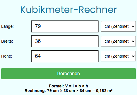 kubikmeter rechner