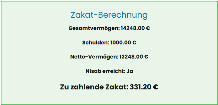 Zakat rechnung