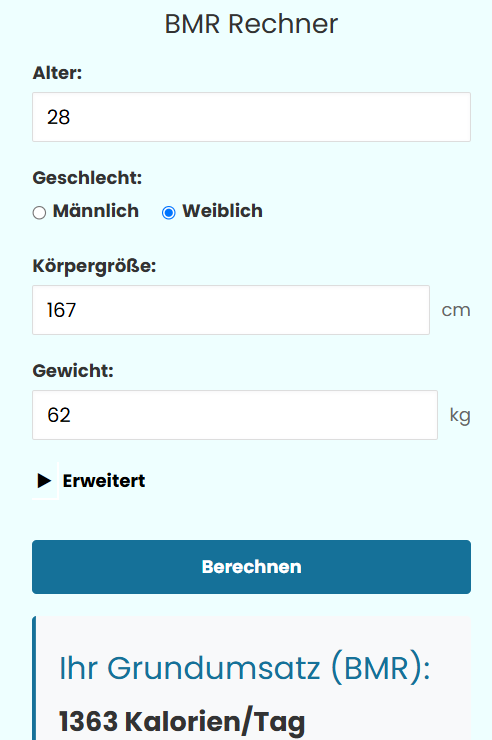 bmr berechnen