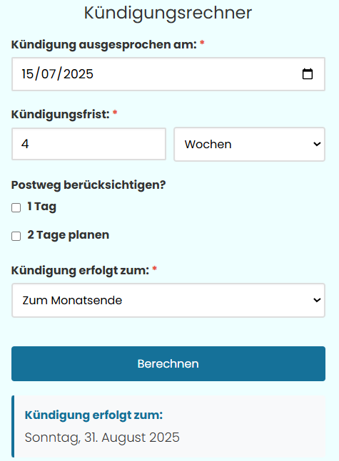 kündigungsrechner